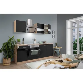 Respekta Cucina blocco cucina blocco cucina componibile rovere nero merle 210 cm Respekta