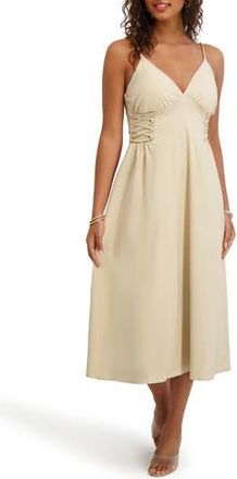 Siena My Balconia Corset Fit & Flare Midi Dress in Bone at Nordstrom Rack, Size 14