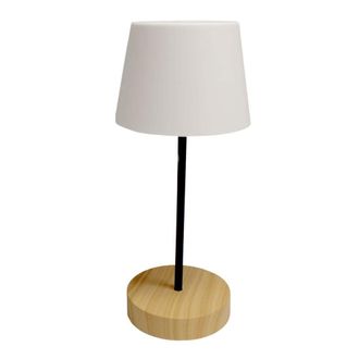 Wonderlamp L&aacute;mpara de mesa port&aacute;til recargable con base en acabado madera &oslash;13cm