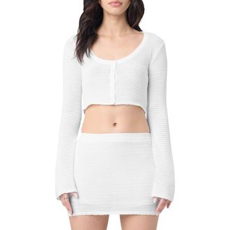 Florence By Mills Crop Cardigan in White at Nordstrom Rack, Size Xx-Small