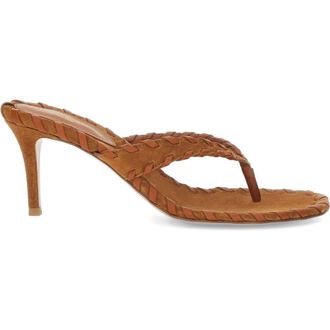 Gianvito Rossi Zaira Thong Sandal in Light Brown Suede at Nordstrom, Size 34.5
