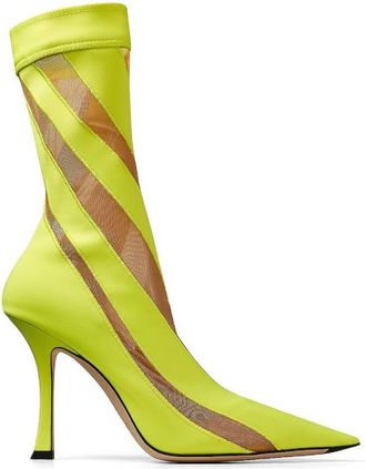 Jimmy Choo London X Mugler 100 Spiral Sock Ankle Boots, Brand Size 39 ( US Size 9 )