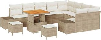 vidaXL Conjunto De Sof&aacute; De Jard&iacute;n 12 Pcs Beige Polirat&aacute;n Vidaxl