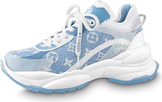 Louis Vuitton (WMNS) LOUIS VUITTON Run 55 Sneakers Blue Denim Monogram 1AB39N