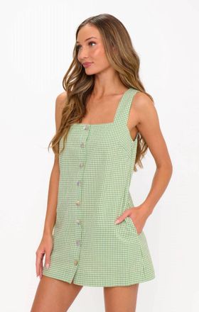 Show me your Mumu Everly Mini Dress In Field Green Gingham