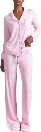 SKIMS Soft Lounge Rib Sleep Set in Cherry Blossom at Nordstrom, Size Xx-Small