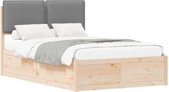 vidaXL Estructura De Cama Con Cabecera Tapizada Gris Claro Vidaxl