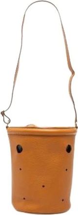 Herm&egrave;s Pre-owned Bucket Bags, female, Brown, Size: ONE SIZE Pre-owned Leather Shoulder Bag