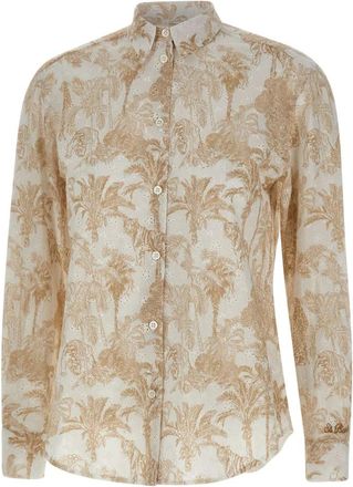 MC2 Saint Barth Meredith Shirt - Dames - Overhemden - Beige - S - Katoen - Overhemden