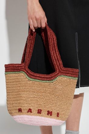 Marni Bag With Logo, Womens, Beige