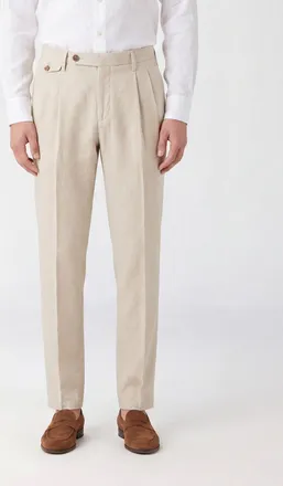 BRIGLIA 1949 Pantaloni chino slim fit in misto cotone e lino