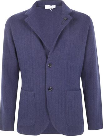 Lardini Gebreid Jasje - Heren - Blazers - Blauw - S - Leer - Jassen