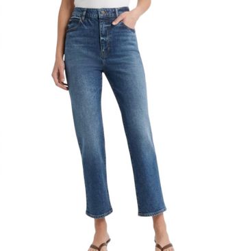 Frame Denim Ruler Crop Straight Leg Jeans In Nebula