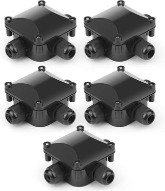 OEM 5 Cajas De Conexiones Impermeables Ip68 - Caja De Distribuci&oacute;n Impermeable Para Exteriores, Conectores De Cable, Cable De Tierra - 3 Pines - Jard&iacute;n, A