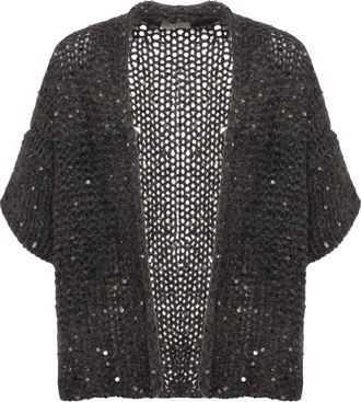 PANICALE Open-Front Alpaca Blend Cardigan With Sequined Detail