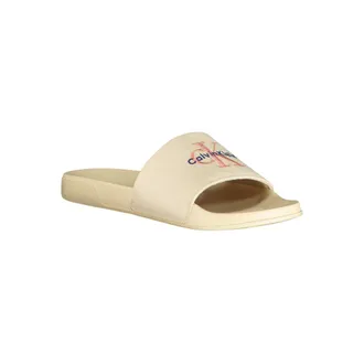 Calvin Klein Embroidered Polyester Slipper - Beige