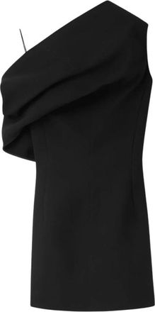 Jacquemus Korte Zwarte Jurk met Vis Detail - Dames - Korte kleedjes - Zwart - S - Polyester - Kleedjes