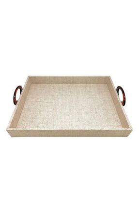 Mariposa Coconut Grove Faux Grasscloth Tray in Beige at Nordstrom