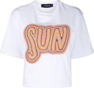Sportmax crochet-embroidered cotton T-shirt - women - Cotton - L - White