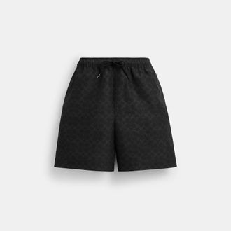 Coach Signature Swim Trunks In Recycled Polyester