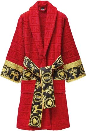 Versace I Heart Baroque Bathrobe - male - Versace - Robes - Red - XL - Nightwear & Lounge