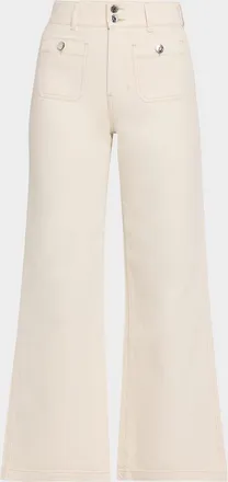 Veronica Beard Taylor High-Rise Wide-Leg Jeans