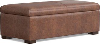 Simpli Home Gabbie 48In Contemporary Rectangle Rectangular Storage Ottoman