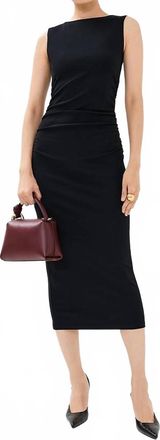 Veronica Beard Charissa Stretch-Cotton Midi Dress In Black