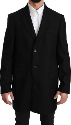 Dolce & Gabbana Mens Black 100% Wool Jacket Coat Blazer - Multicolour - Size Large