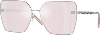 Versace VE2270D Asian Fit 10007V Womens Sunglasses Silver Size 63