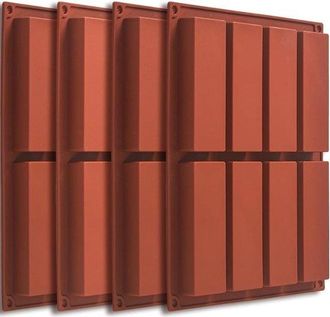 OEM Molde Rectangular Grande De Silicona Para Barritas De Granola, 8 Cavidades, Aperitivos Y Barras De Mantequilla, 4 Piezas