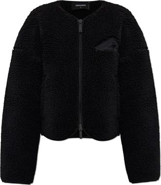 Dsquared2 Fleecejack met logo - Dames - Jassen - Zwart - XS - Jassen