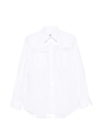 Moschino White Button-Up Shirt With Bow Pocket Details