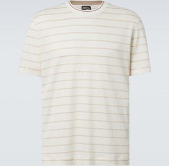 Ermenegildo Zegna T-shirt in misto lino e seta a righe