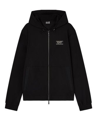 Emporio Armani Textured Technical Fabric Zip-Up Hoodie