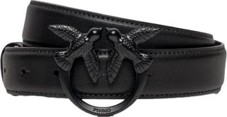 Pinko Love Berry Color Block Leren Riem - Dames - Riemen - Zwart - M - Leer - Accessoires