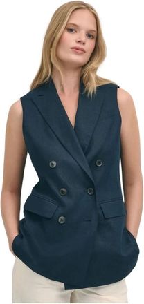 Brooks Brothers Chaleco Cruzado de Lino - Jackets - Mujer - Azul - S