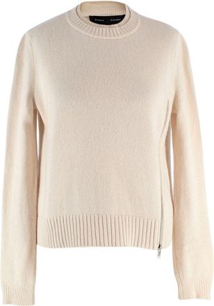 Proenza Schouler Cream Round Neck Jumper with Zipper Detail Size XS