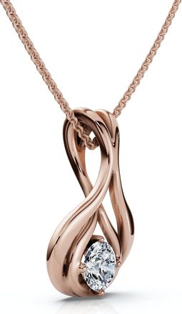 Pompeii3 1/5Ct Solitaire Lotus Diamond Pendant 14k Gold 18 Necklace Lab Grown