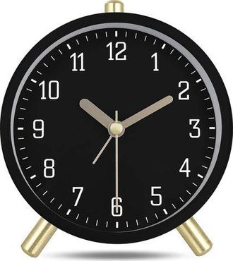 OEM Reloj Despertador Cl&aacute;sico Silencioso, Blanco Lechoso Con Luz, Sencillo Y Moderno, Para Mesa De Dormitorio, 11 Cm