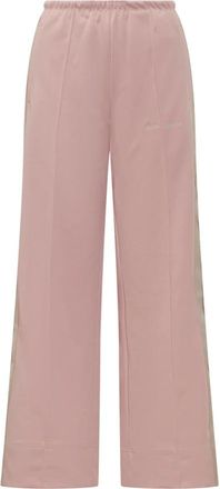 Palm Angels Classic Logo Tonal Track Pants - Dames - Wijde Broeken - Roze - S - Polyester - Broeken