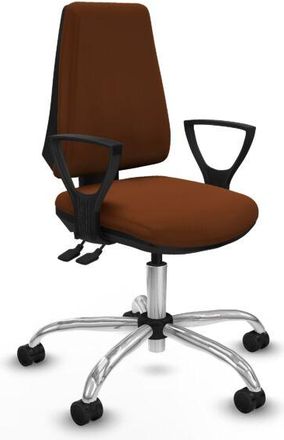 Piqueras y Crespo Piqueras Y Crespo - Elche as similpiel marrón brazos fijos base cromada ruedas nailon 65mm