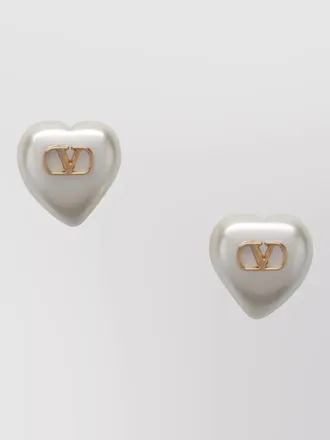 Valentino Garavani heart shape metal detail drop earrings