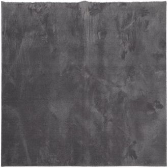 vidaXL Alfombra De Pelo Corto Suave Lavable Huarte Antracita 200x200cm Vidaxl