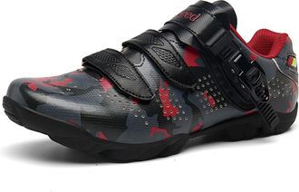 Generic Mens Breathable Anti-Slip Road Bike Cycling Shoes - Multifunctional Indoor Outdoor Sneakers for Cycling Hiking (red,10.5)