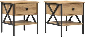 vidaXL Vidaxl - Bedside Cabinet with Drawer 2 pcs Artisan oak 40 x 42 x 45 cm