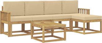 vidaXL Conjunto De Sof&aacute;s De Exterior 6 Uds. Y Beige Vidaxl