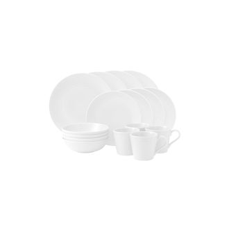 Royal Doulton Gordon Ramsay Maze Dinnerware Set White, 16 Piece Set with Mugs