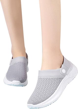 Generic Slip On Trainers Women Backless Black - WomenS Casual Breathable Slip On Orthopaedic Walking Sneakers Mesh Trainers Sloped Heel One Kick Soft-Soled An
