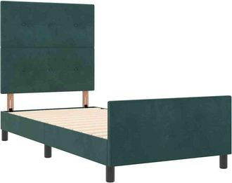 vidaXL Vidaxl Estructura De Cama Verde Oscuro 80 X 200 Cm Terciopelo